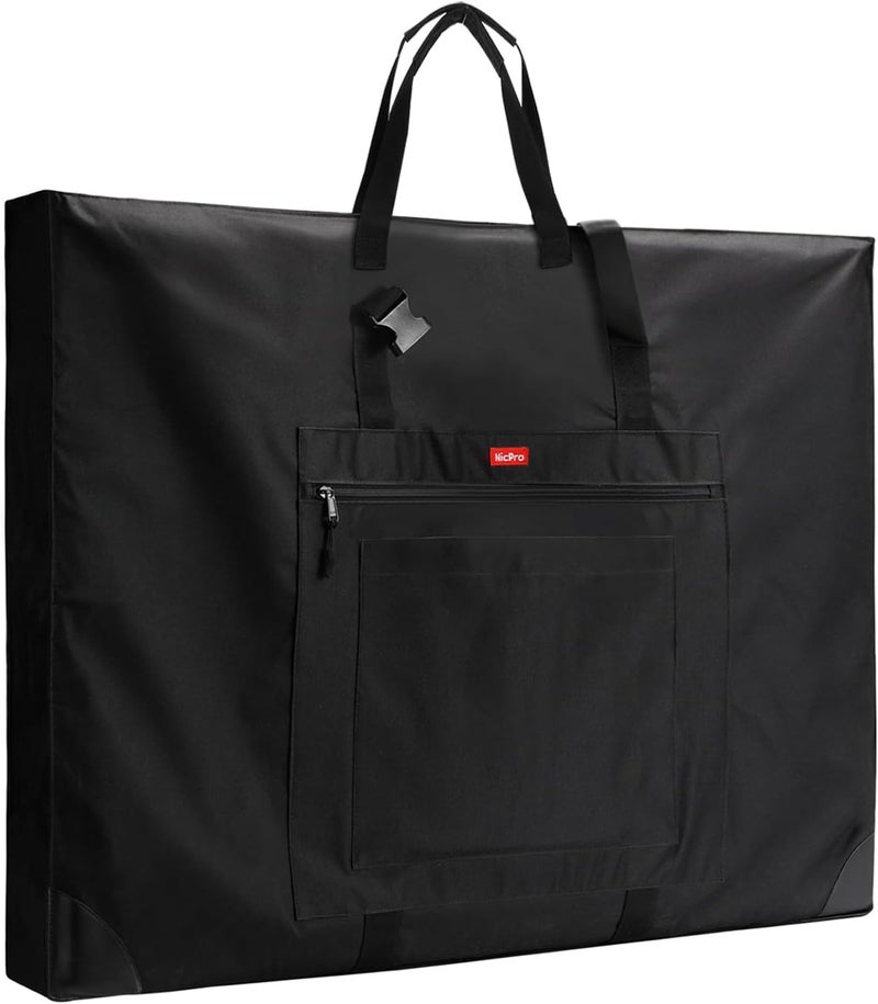 Nicpro Large Size Art Portfolio Case, Artist Portfolio Tote Bag with Leather Corners & Side Widening, Waterproof Storage Portfolio Folder with 3 Pockets for 20'' x 26'' Poster Canvas Sketching Drawing - Image 1